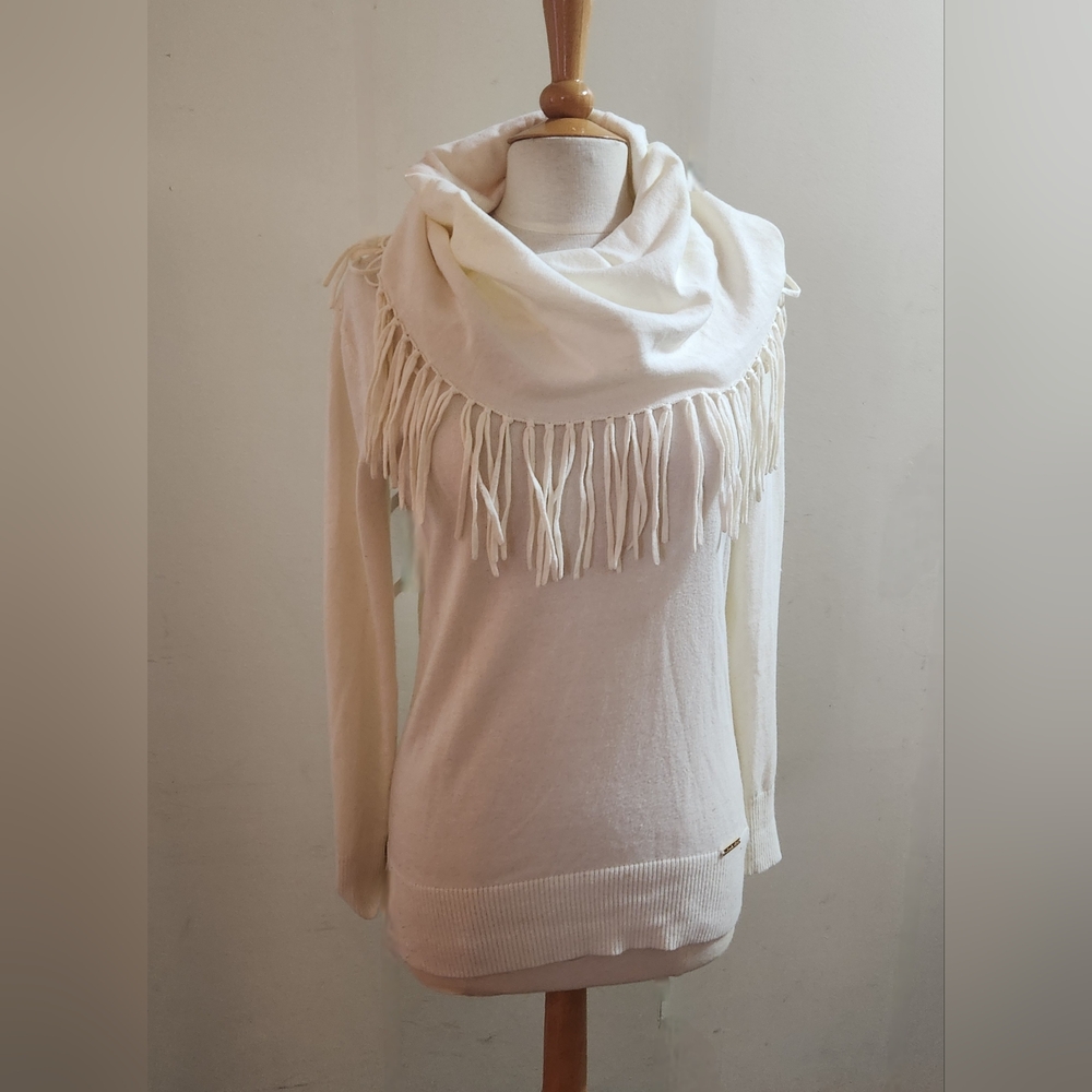 Michael Kors Cream Fringe Sweater